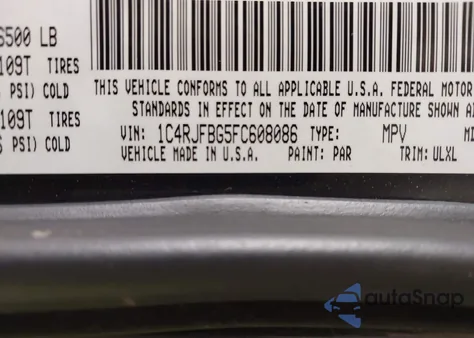 2015 Jeep Grand Cherokee Limited из США, поврежденный, VIN 1C4RJFBG5FC608086